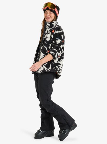 roxy, Alabama Full Zip Printed - Technical Mid Layer for Women, TRUE BLACK BIG FLOWER (kvj2) Alabama Full Zip Printed - Technical Mid Layer for Women  ERJFT04970