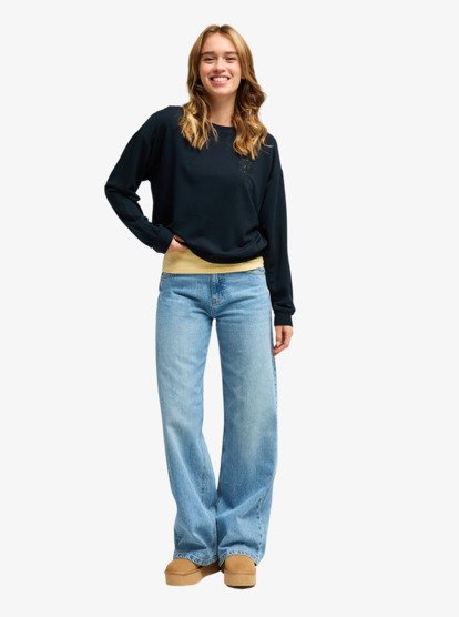 roxy, Surfing By Moonlight - Sweater voor Dames, ANTHRACITE (kvj0) Surfing By Moonlight - Sweatshirt for Women  ERJFT05008