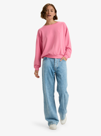 roxy, Surfing By Moonlight - Sweater voor Dames, PINK COSMOS (mlb0) Surfing By Moonlight - Sweatshirt for Women  ERJFT05008