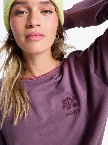 roxy, Surfing By Moonlight - Sweatshirt for Women, HUCKLEBERRY (rrf0) Surfing By Moonlight - Sweatshirt for Women  ERJFT05008