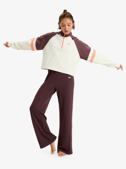 roxy, Essential Energy Boxy Half Zip - Sportsweater voor Dames, WHISPER WHITE (wcf0) Essential Energy Boxy Half Zip - Sweatshirt for Women  ERJFT05011