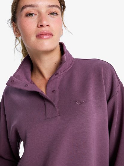 roxy, Rise & Vibe Sweet - Sweat de sport pour Femme, HUCKLEBERRY (rrf0) Rise & Vibe Sweet - Sweatshirt for Women  ERJFT05012