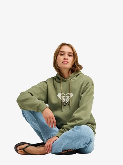 roxy, Surf Stoked Brushed Art - Sweat à capuche pour Femme, OIL GREEN (gld0) Surf Stoked Brushed Art - Hoodie for Women  ERJFT05020