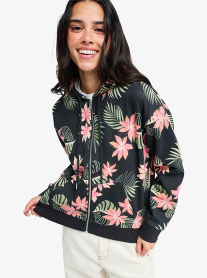 Vl Feels Right - Printed Zip Hoodie for Women  ERJFT05029