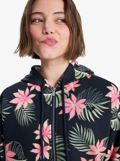 Vl Feels Right - Printed Zip Hoodie for Women  ERJFT05029