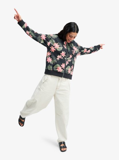 Vl Feels Right - Printed Zip Hoodie for Women  ERJFT05029