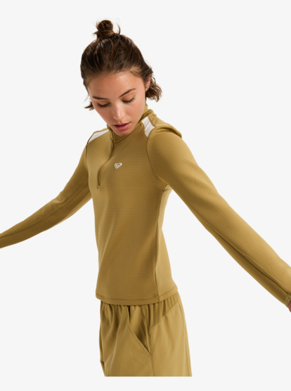 roxy, Waves Of Warmth Tech Top - Technical Long Sleeve Top for Women, FENNEL SEED (tmg0) Waves Of Warmth Tech Top - Technical Long Sleeve Top for Women  ERJFT05033
