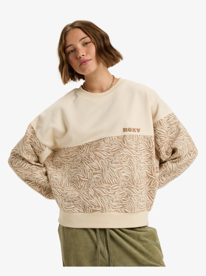 Gone Wild Block - Colour Block Fleece With Printed Block for Women  ERJFT05040
