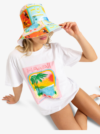 roxy, Atlas - Anglerhut für Frauen, ATLAS ATLAS PRINT (xbyr) Atlas - Bucket Hat for Women  ERJHA04403