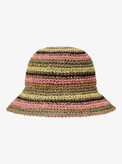 Candied Peacy - Straw Bucket Hat for Women  ERJHA04423