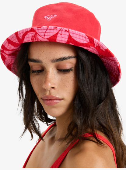 roxy, Jasmine Paradise - Omkeerbare zonnehoed voor Dames, TOMATO KLAEIDO (rph6) Jasmine Paradise - Reversible Bucket Hat for Women  ERJHA04438