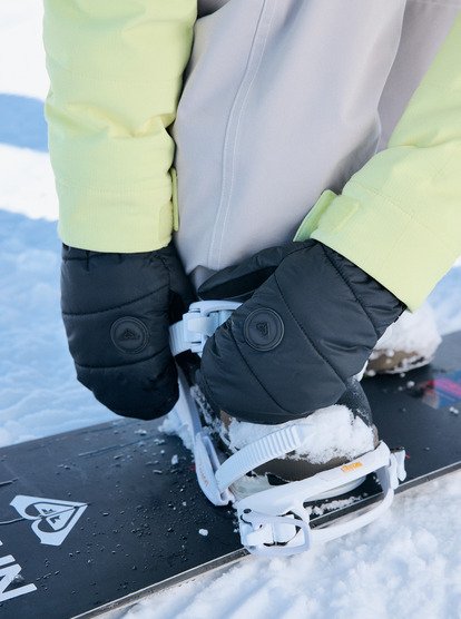 roxy, Cantay Puffy - Meias técnicas de snow para mulher, TRUE BLACK (kvj0) Cantay Puffy - Technical Snow Mittens for Women  ERJHN03259