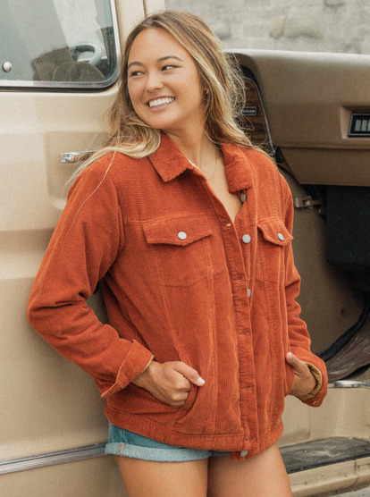 Veste Femme Velours Côtelé Doublure Polaire Sherpa - Chaud, Boutonnée, 4 Poches - Hiver & Automne
