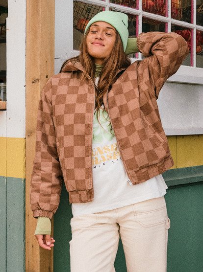 Feels Good Corduroy - Printed Corduroy Hoodie Jacket for Women  ERJJK03673