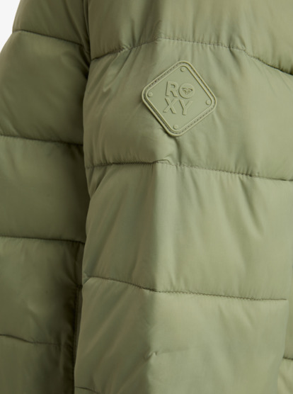 roxy, Wind Bliss Hooded - Lightweight Packable Padded Jacket for Women, OIL GREEN (gld0) Wind Bliss Hooded - Lightweight Packable Padded Jacket for Women  ERJJK03691