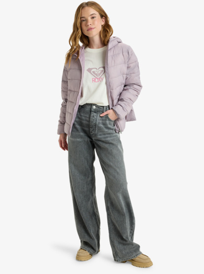 roxy, Wind Bliss Hooded - Veste matelassée compacte pour Femme, NIRVANA (pjq0) Wind Bliss Hooded - Lightweight Packable Padded Jacket for Women  ERJJK03691