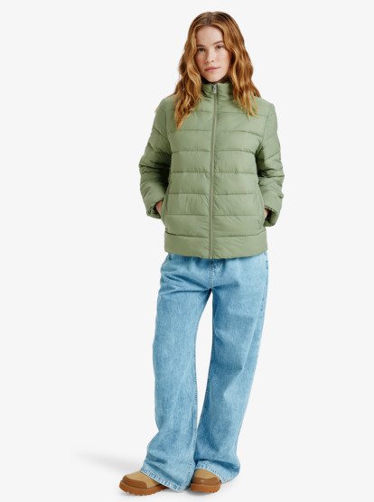 roxy, Wind Bliss - Lightweight Packable Padded Jacket for Women, OIL GREEN (gld0) Wind Bliss - Lightweight Packable Padded Jacket for Women  ERJJK03692