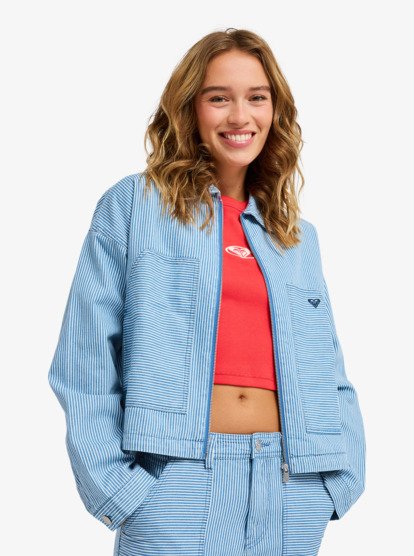 Beachfront Bliss - Cropped Workwear Jacket for Women  ERJJK03702