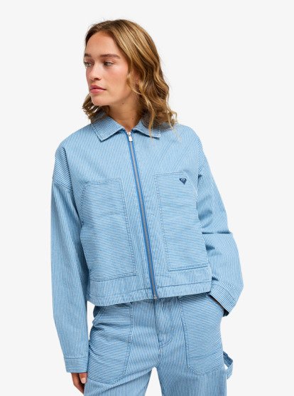 Beachfront Bliss - Cropped Workwear Jacket for Women  ERJJK03702