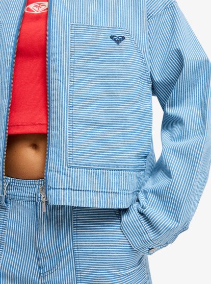 Beachfront Bliss - Cropped Workwear Jacket for Women  ERJJK03702