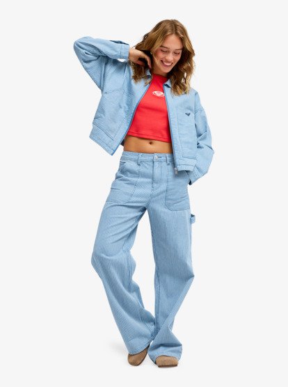 Beachfront Bliss - Cropped Workwear Jacket for Women  ERJJK03702