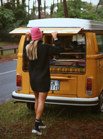 Home Again - Long Sleeve Sweater Dress With Half Zip Collar Detail for Women  ERJKD03535