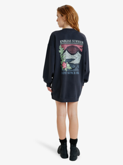 Saturday Night Vibes - Oversized Washed Fleece Dress for Women  ERJKD03540