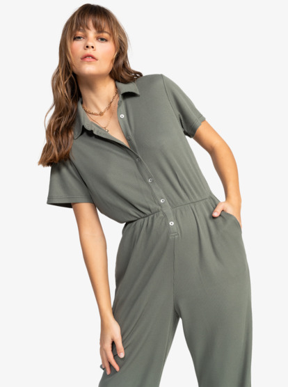 Blue Side Of The Sky - Beach Waffle Jumpsuit for Women  ERJKO03000