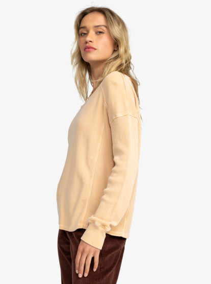 Boho Mind - Long Sleeve Waffle Knit Top for Women  ERJKT04063