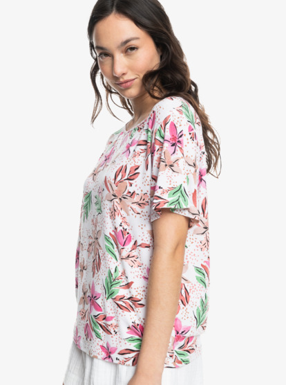 Flowers For Life - Printed Jersey T-Shirt for Women  ERJKT04104