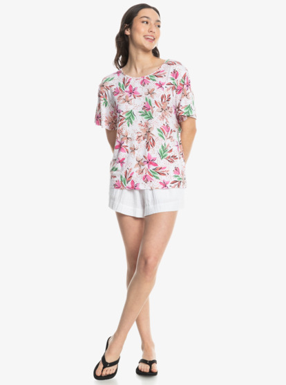 Flowers For Life - Printed Jersey T-Shirt for Women  ERJKT04104