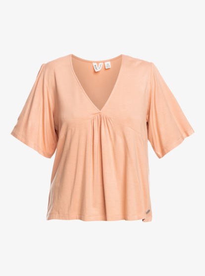 Just An Illusion - Draped V Neck Top for Women  ERJKT04127