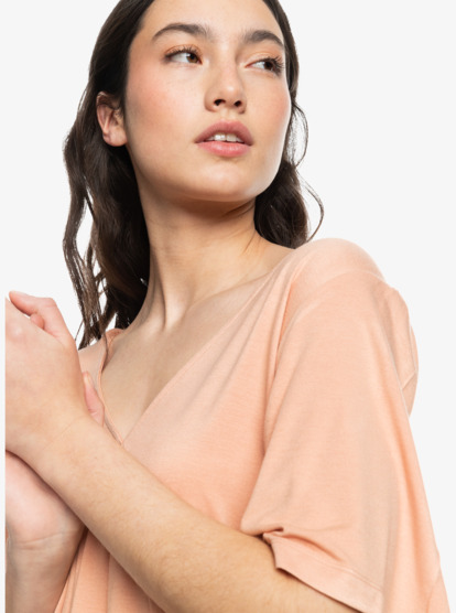 Just An Illusion - Draped V Neck Top for Women  ERJKT04127