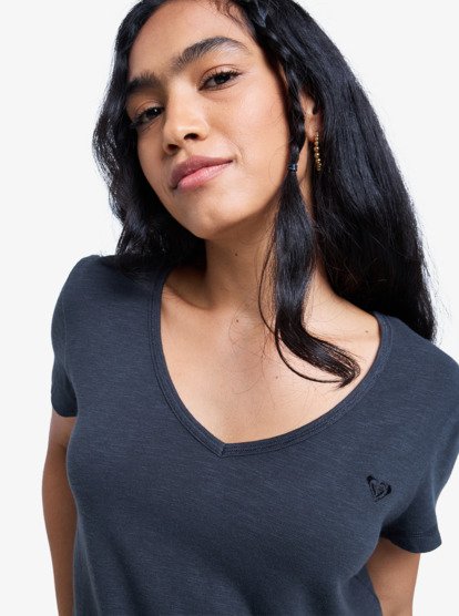 roxy, Is Flowing Top V - V Teck T-Shirt for Women, PHANTOM (kta0) Is Flowing Top V - V Teck T-Shirt for Women  ERJKT04306
