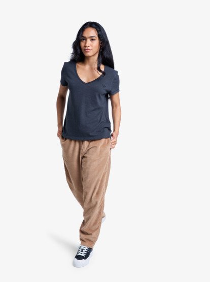 roxy, Is Flowing Top V - V Teck T-Shirt for Women, PHANTOM (kta0) Is Flowing Top V - V Teck T-Shirt for Women  ERJKT04306