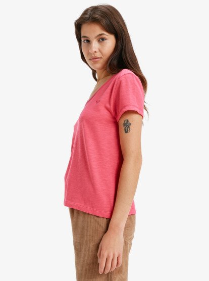 roxy, Is Flowing Top V - V Teck T-Shirt for Women, HONEY SUCKLE (mld0) Is Flowing Top V - V Teck T-Shirt for Women  ERJKT04306