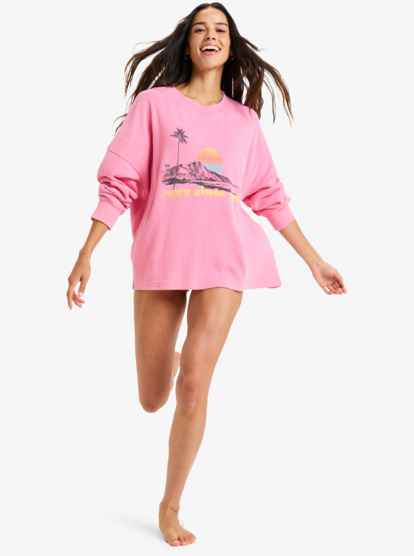 roxy, Eastside Midweight - Top girocollo con lavaggio vintage da Donna, PINK COSMOS (mlb0) Eastside Midweight - Crew Neck Top With Vintage Wash for Women  ERJKT04322