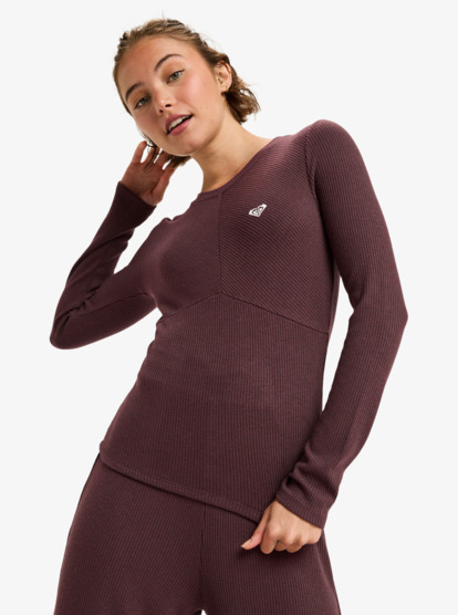 Rise & Vibe New Rib - Sport Long Sleeve Top for Women  ERJKT04336