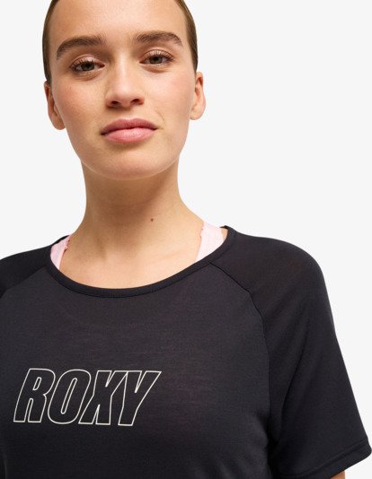 roxy, Everyday Flow - T-shirt technique pour Femme, TRUE BLACK (kvj0) Everyday Flow - Technical T-Shirt for Women  ERJKT04339