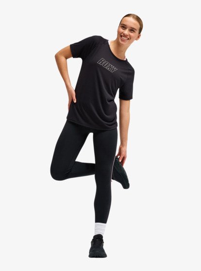 roxy, Everyday Flow - T-shirt technique pour Femme, TRUE BLACK (kvj0) Everyday Flow - Technical T-Shirt for Women  ERJKT04339