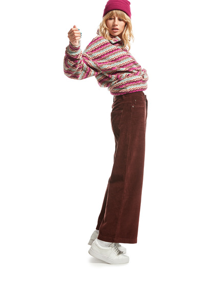 Surf On Cloud - Corduroy Wide Leg Trousers for Women  ERJNP03523