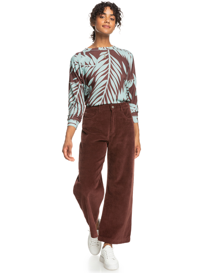 Surf On Cloud - Corduroy Wide Leg Trousers for Women  ERJNP03523