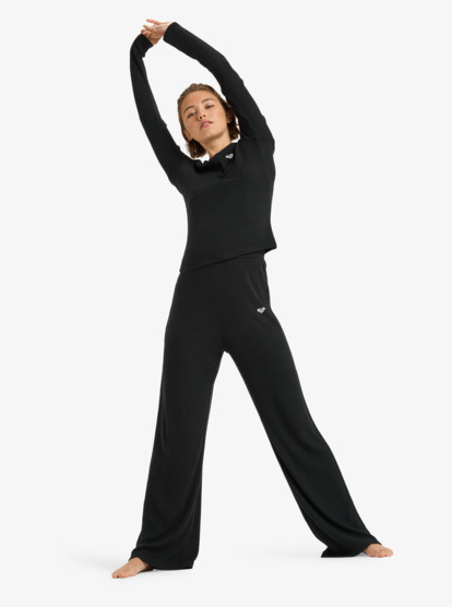 Rise & Vibe New Rib Wide Leg - Sport Trousers for Women  ERJNP03673