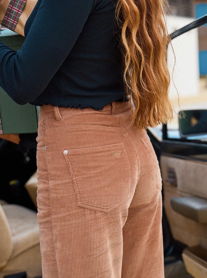 Surf On Cloud Cord - Corduroy Wide Leg Trousers for Women  ERJNP03678