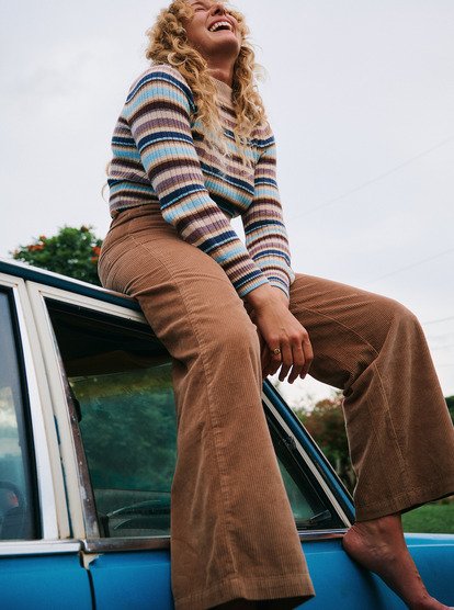 Surf On Cloud Cord - Wide Leg Trousers for Women  ERJNP03678