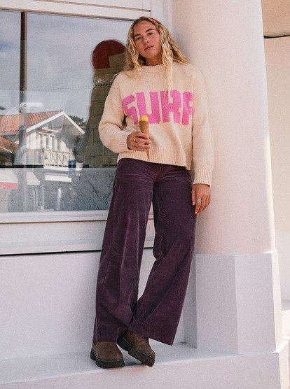 Surf On Cloud Cord - Wide Leg Trousers for Women  ERJNP03678