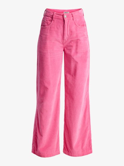 roxy, Surf On Cloud Cord - Pantalon ample en velours côtelé pour Femme, PINK COSMOS (mlb0) Surf On Cloud Cord - Corduroy Wide Leg Trousers for Women  ERJNP03678