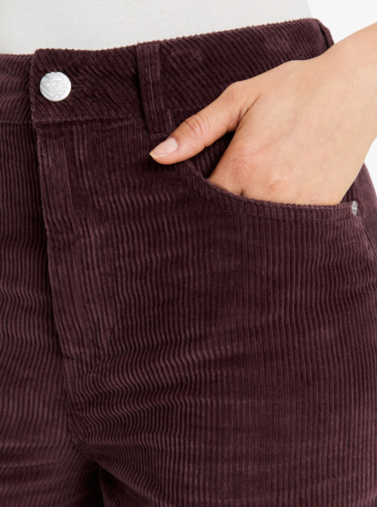 roxy, Surf On Cloud Cord - Pantaloni di velluto con gamba ampia da Donna, HUCKLEBERRY (rrf0) Surf On Cloud Cord - Corduroy Wide Leg Trousers for Women  ERJNP03678