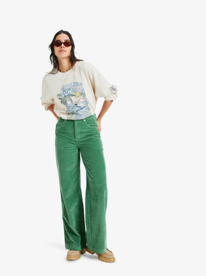 Surf On Cloud Cord - Wide Leg Trousers for Women  ERJNP03682