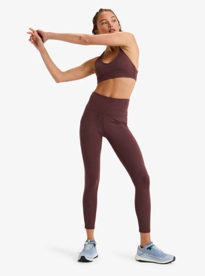 roxy, Heart Into It Ankle - Legging sportivi da Donna, HUCKLEBERRY (rrf0) Heart Into It Ankle - Sport Leggings for Women  ERJNP03690